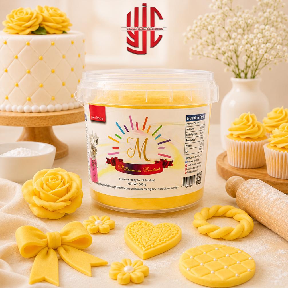 yjc-CFFD-H14-1 Yellow Millenium Fondant Half Kg Pack - Image 1