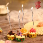 Curvy Cake Candles Silver Color 6 Pieces Set - Image 2