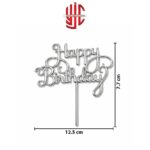 Acrylic Happy Birthday Silver Topper - Image 2