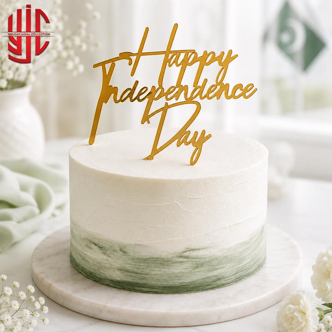 yjc-DCTP-116-1 14 August Happy Independance Day 5 Pieces Topper Tags - Image 1