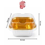 White Foil Square Cupcake Liners With Lid 10 Pieces Pack - Image 3