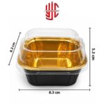 Black Foil Square Cupcake Liners With Lid 10 Pieces Pack - Image 3