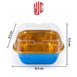 Blue Foil Square Cupcake Liners With Lid 10 Pieces Pack - Image 3