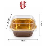 Brown Foil Square Cupcake Liners With Lid 10 Pieces Pack - Image 3