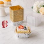 Marble Texture Square Cupcake Liners With Lid 10 Pieces Pack