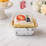 Marble Texture Square Cupcake Liners With Lid 10 Pieces Pack - Image 2