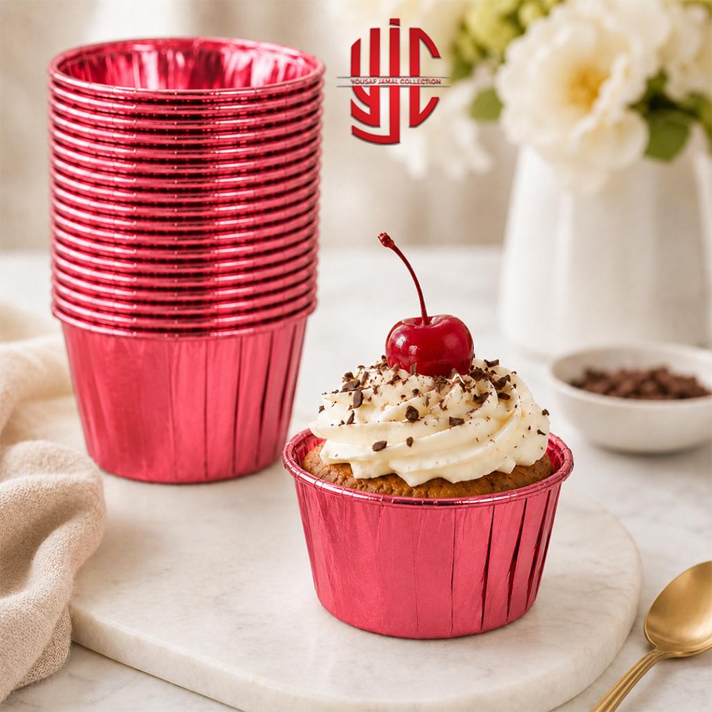 yjc-DPLN-008-1 Metallic Pink Cupcake Liners 10 Pieces Pack - Image 1