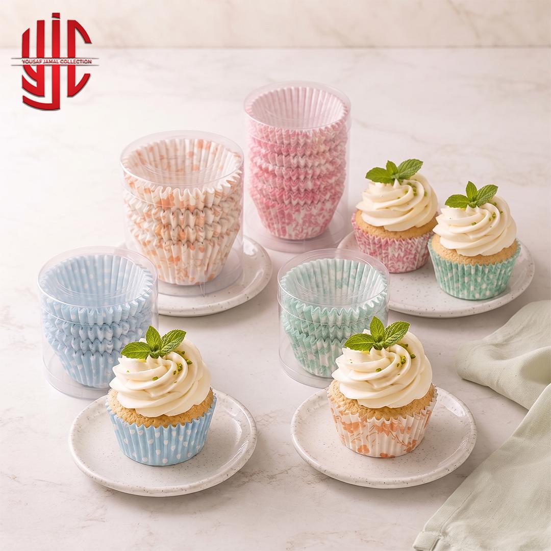 yjc-DPLN-009-a1 Random Color Paper Cupcake Liners 100 Pieces Pack - Image 1