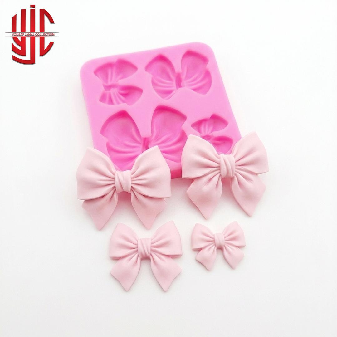 yjc-PLMO-198-1 Silicon Bowknot Mold 4 Cavity - Image 1