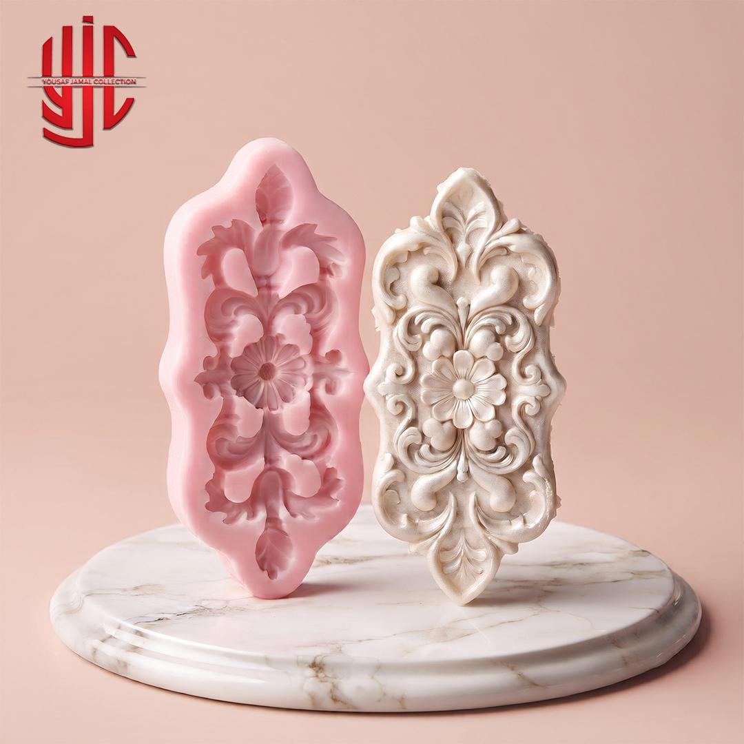 yjc-PLMO-200-1 Silicon Baroque Daisy Style Relief Mold - Image 1