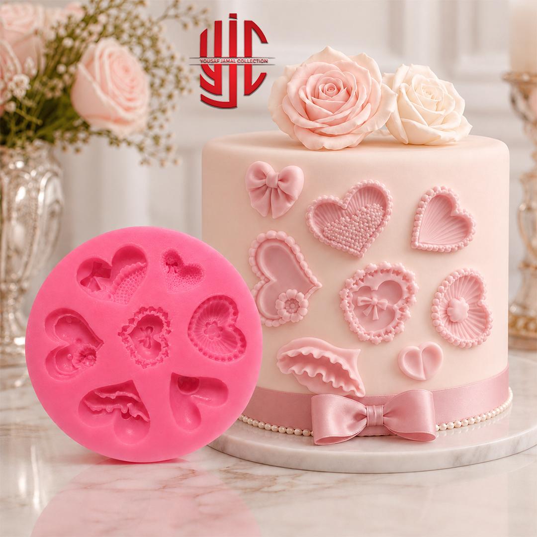 yjc-PLMO-203-1 Silicon Assorted Love Hearts Mold 7 Cavity - Image 1