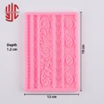 Silicon Baroque Relief Laces Border Mold 5 Cavity - Image 2