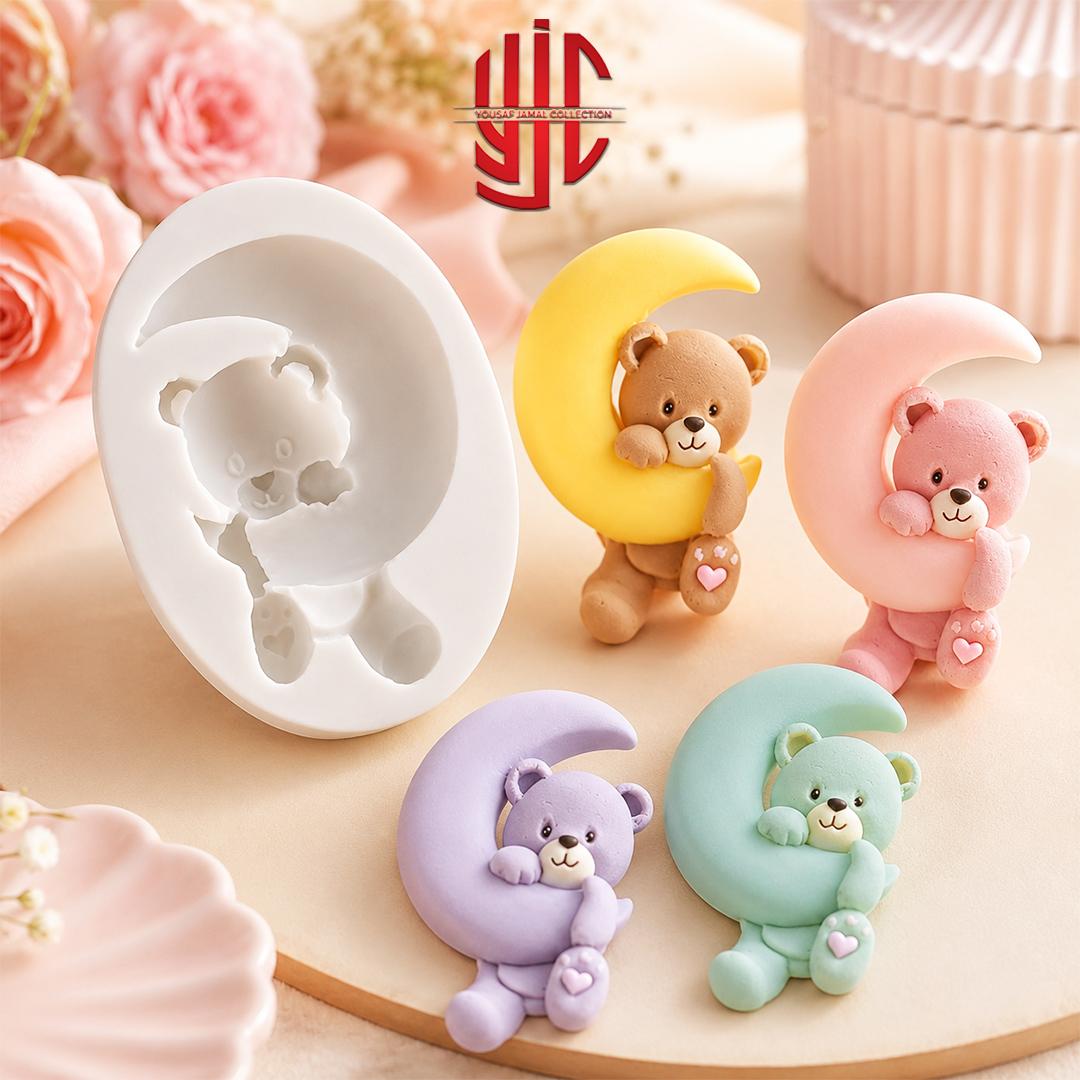yjc-PLMO-206-1 Silicon Hanging Bear on Moon Mold - Image 1