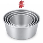 Silver Round Fix Cake Pans 4.5 inch Height Various Sizes