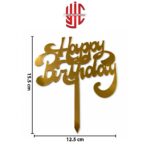 Acrylic Happy Birthday Funky Golden Topper - Image 2