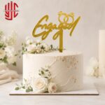 Acrylic Engaged Golden Topper