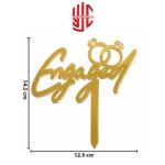 Acrylic Engaged Golden Topper - Image 2