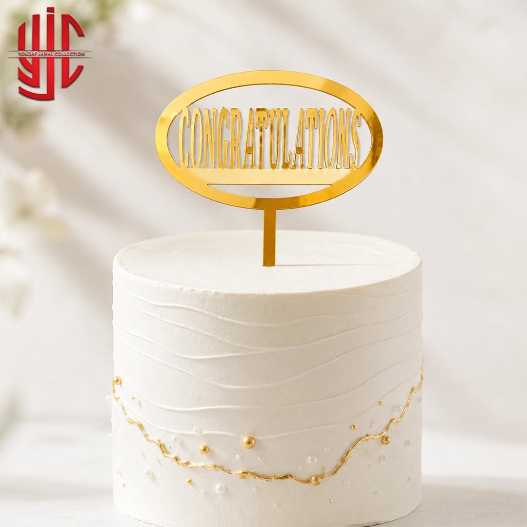 yjc-DCTP-133-1 Acrylic Congratulations Golden Topper - Image 1