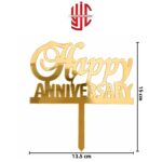 Acrylic Happy Anniversary Golden Topper - Image 2