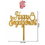 Acrylic Happy Engagement Golden Topper - Image 2