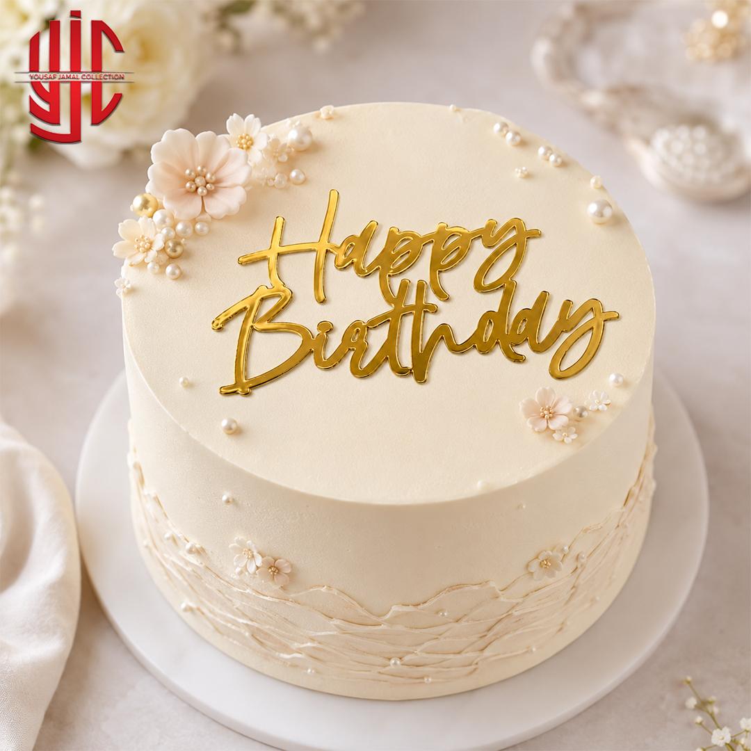 yjc-DCTP-138-1 Acrylic Happy Birthday Tags 5 Pcs Pack - Image 1