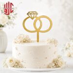 Acrylic Engagement Rings Golden Topper