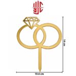 Acrylic Engagement Rings Golden Topper - Image 2