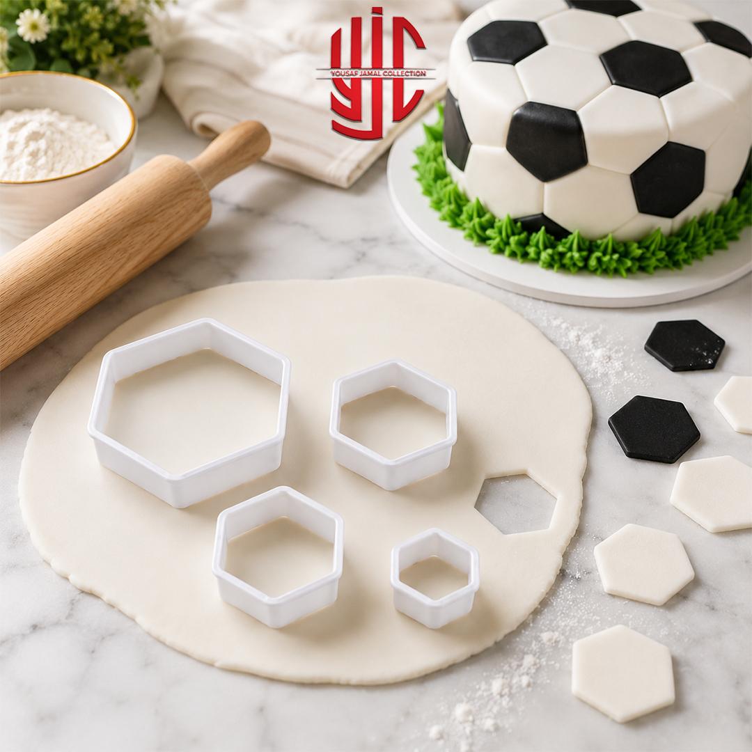 yjc-PLCT-032-1 Plastic Football Shape Cutter 4 Pieces Set - Image 1