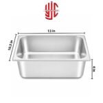 Stainless Steel Maxi Pan 1/2 Depth 4 in - Image 2