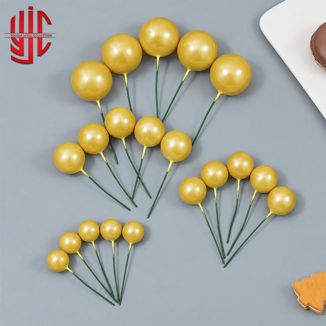 yjc-DCBL-070-1 Metallic Yellow Faux Balls 20 Pcs Pack - Image 1
