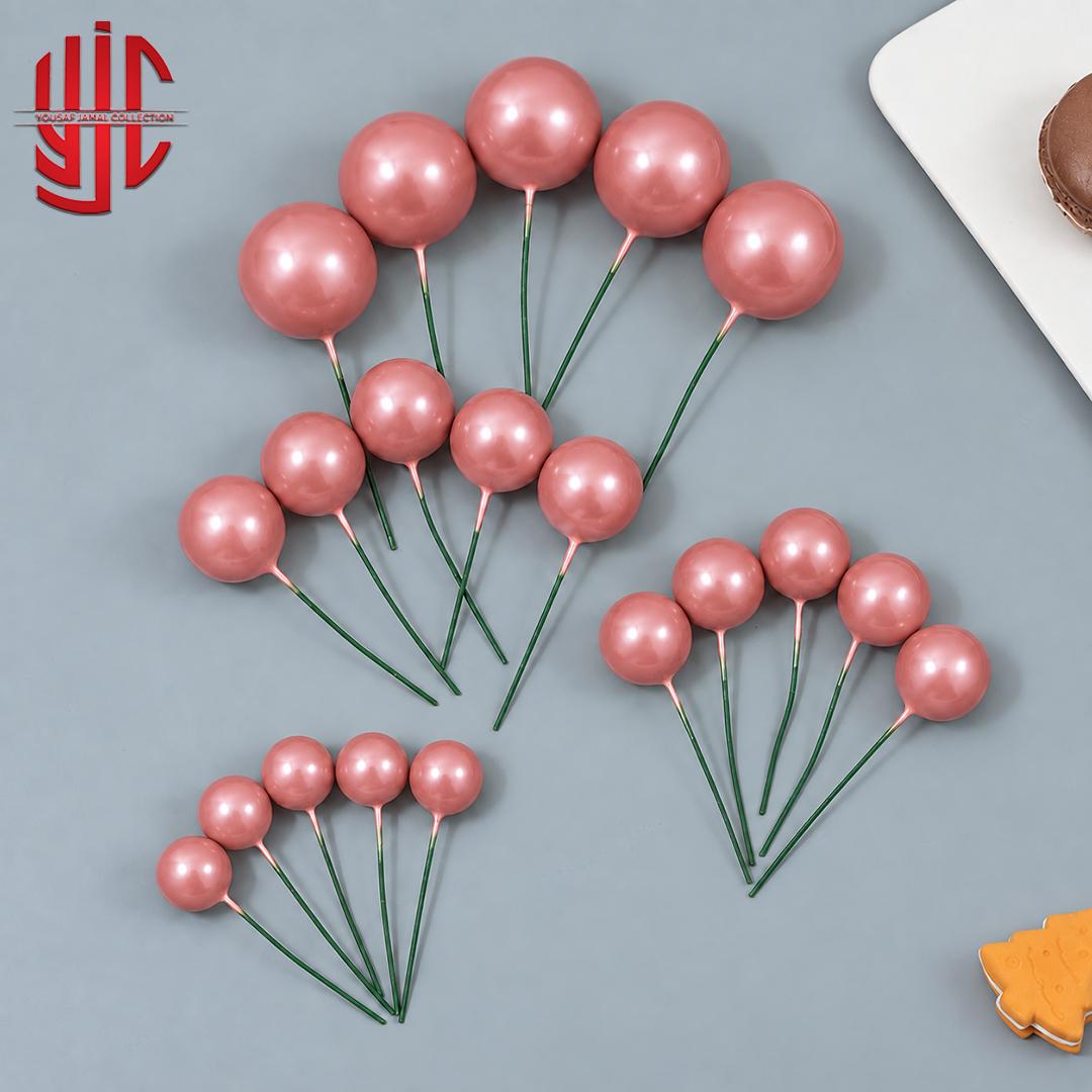 yjc-DCBL-071-1 Metallic Peach Faux Balls 20 Pcs Pack - Image 1