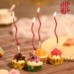 Dark Red Color Curvy Cake Candles 6 Pieces Set - Image 2