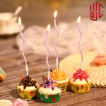 Lite Pink Color Curvy Cake Candles 6 Pieces Set - Image 2