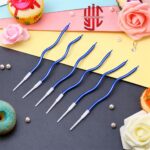 Blue Color Curvy Cake Candles 6 Pieces Set