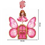 Pink Princess Butterfly Castle Theme Paper Cake Topper 4 Pieces Set - Image 2
