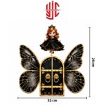 Black Princess Butterfly Castle Theme Paper Cake Topper 4 Pieces Set - Image 2