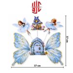 Blue Fairies Butterfly Castle Theme Paper Cake Topper 6 Pieces Set - Image 2