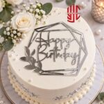 Acrylic Happy Birthday Silver Tags 5 Pcs Pack