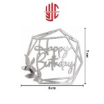 Acrylic Happy Birthday Silver Tags 5 Pcs Pack - Image 2