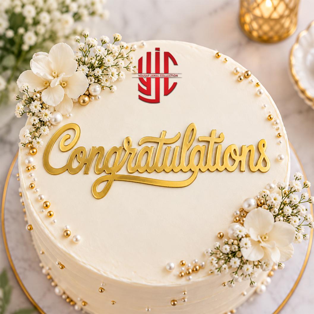 yjc-DCTP-166-1 Acrylic Congratulations Topper Tags 5 Pcs Pack - Image 1