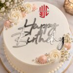 Acrylic Happy Birthday Silver Topper Tags 5 Pcs Pack