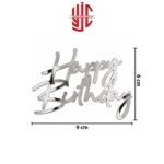Acrylic Happy Birthday Silver Topper Tags 5 Pcs Pack - Image 2