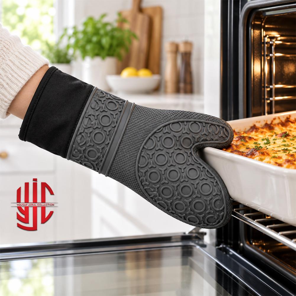 yjc-PLGL-002-1 Silicon Insulated Oven Glove 260°C Heat-Resistant - Image 1