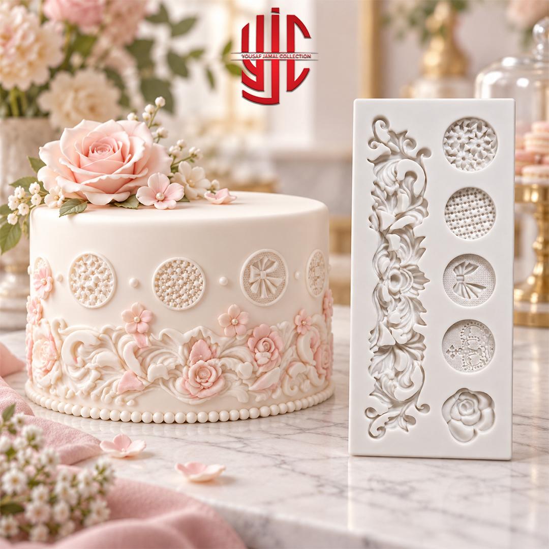 yjc-PLMO-213-1 Silicon Baroque Lace Button Mold 6 Cavity - Image 1