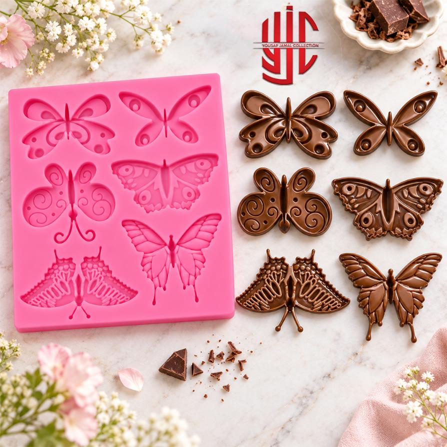 yjc-PLMO-220-1 Silicon 6 Shapes Butterflies Mold 6 Cavity - Image 1