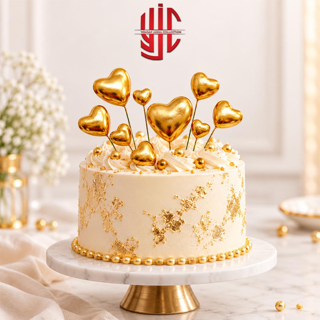 yjc-DCBL-073-1 Hearts Golden Faux Balls 20 Pcs Pack - Image 1