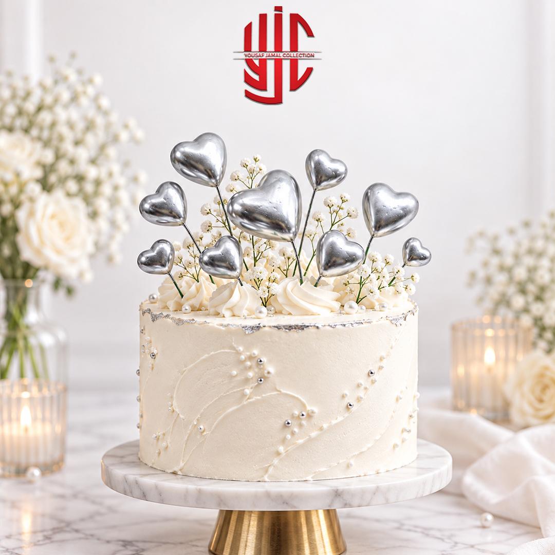 yjc-DCBL-074-1 Hearts Silver Faux Balls 20 Pcs Pack - Image 1