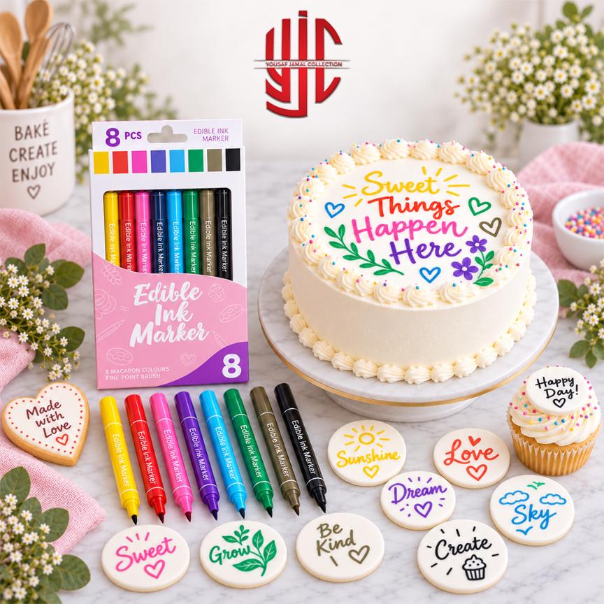 yjc-DCMR-003-1 Edible 8 Colors Markers Set - Image 1