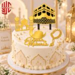 Acrylic Umrah Mubarak Golden Topper Complete Set