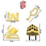 Acrylic Umrah Mubarak Golden Topper Complete Set - Image 2